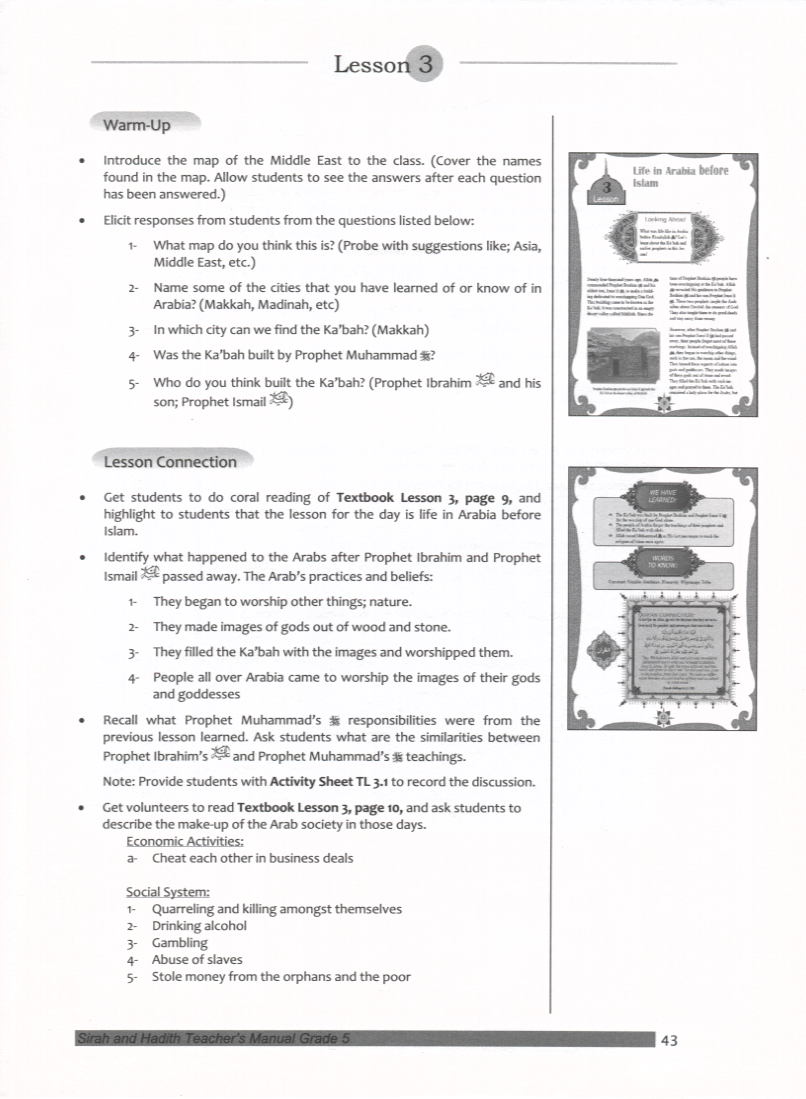 Teacher's Manual: Sirah of our Prophet Grade 5 - Premium Textbook from IQRA' international Educational Foundation - Just $35! Shop now at IQRA.ORG