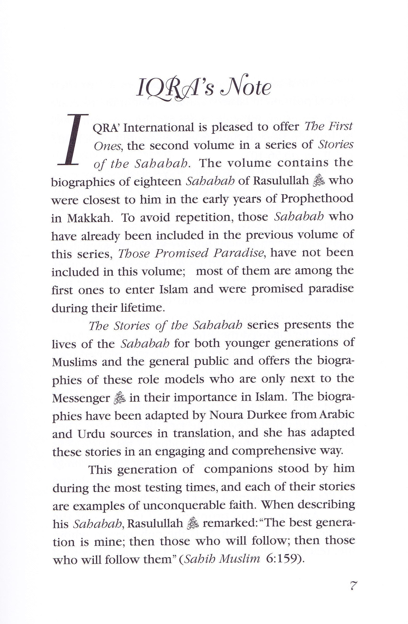 First Ones -Stories of Sahabha Volume 2 - Premium Textbook from IQRA' international Educational Foundation - Just $11! Shop now at IQRA' international Educational Foundation