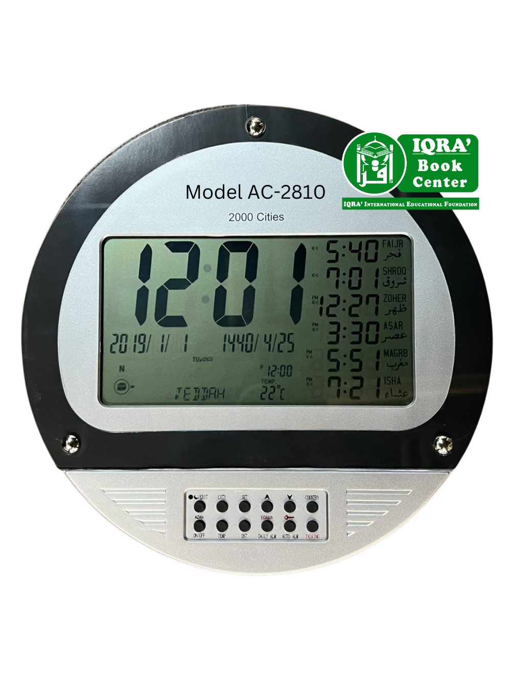 Azan Clock AC-2810C 2000 Cities