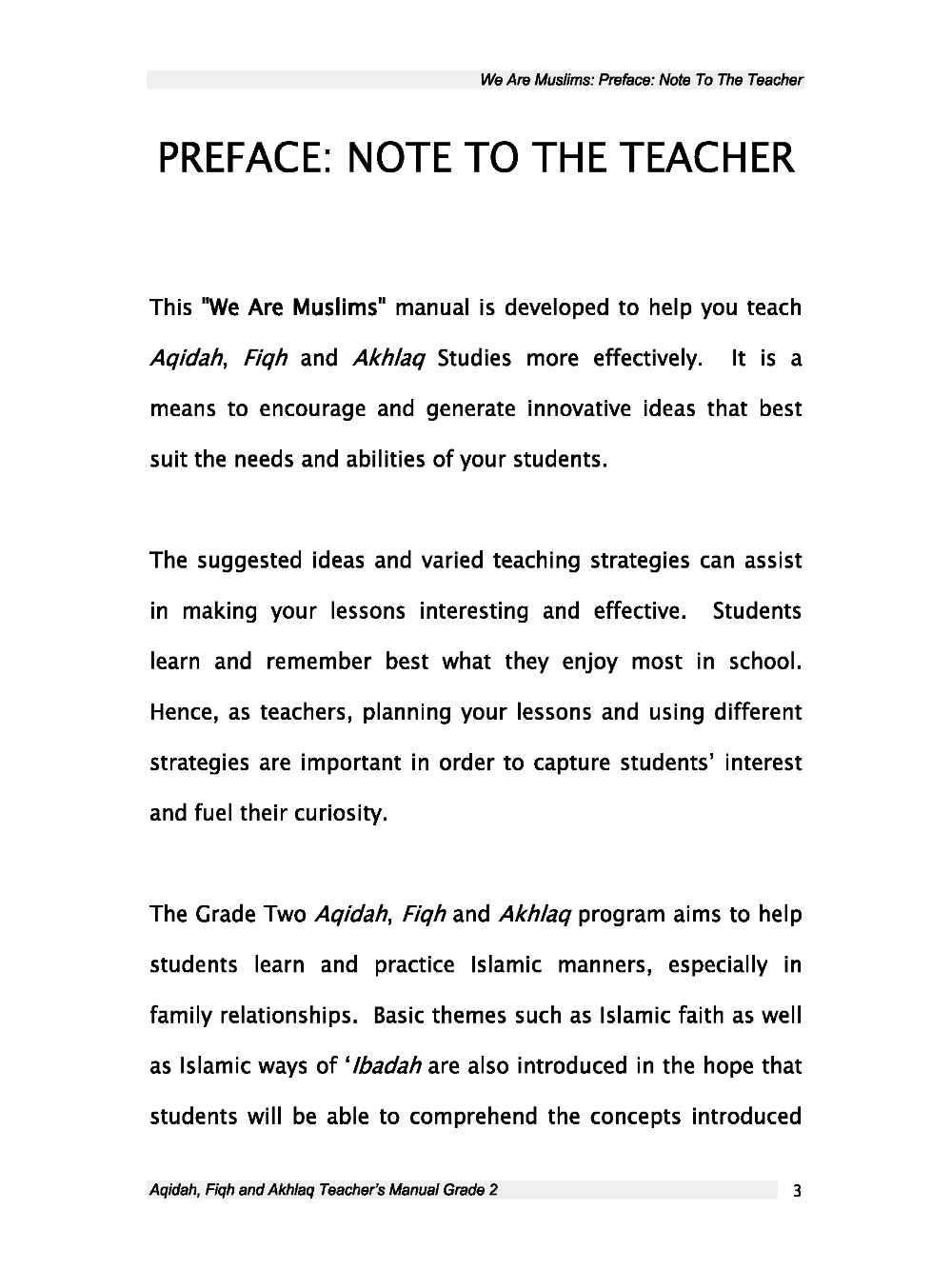 Teacher's Manual: We Are Muslim Grade 2 - Premium Textbook from IQRA' international Educational Foundation - Just $30! Shop now at IQRA Book Center