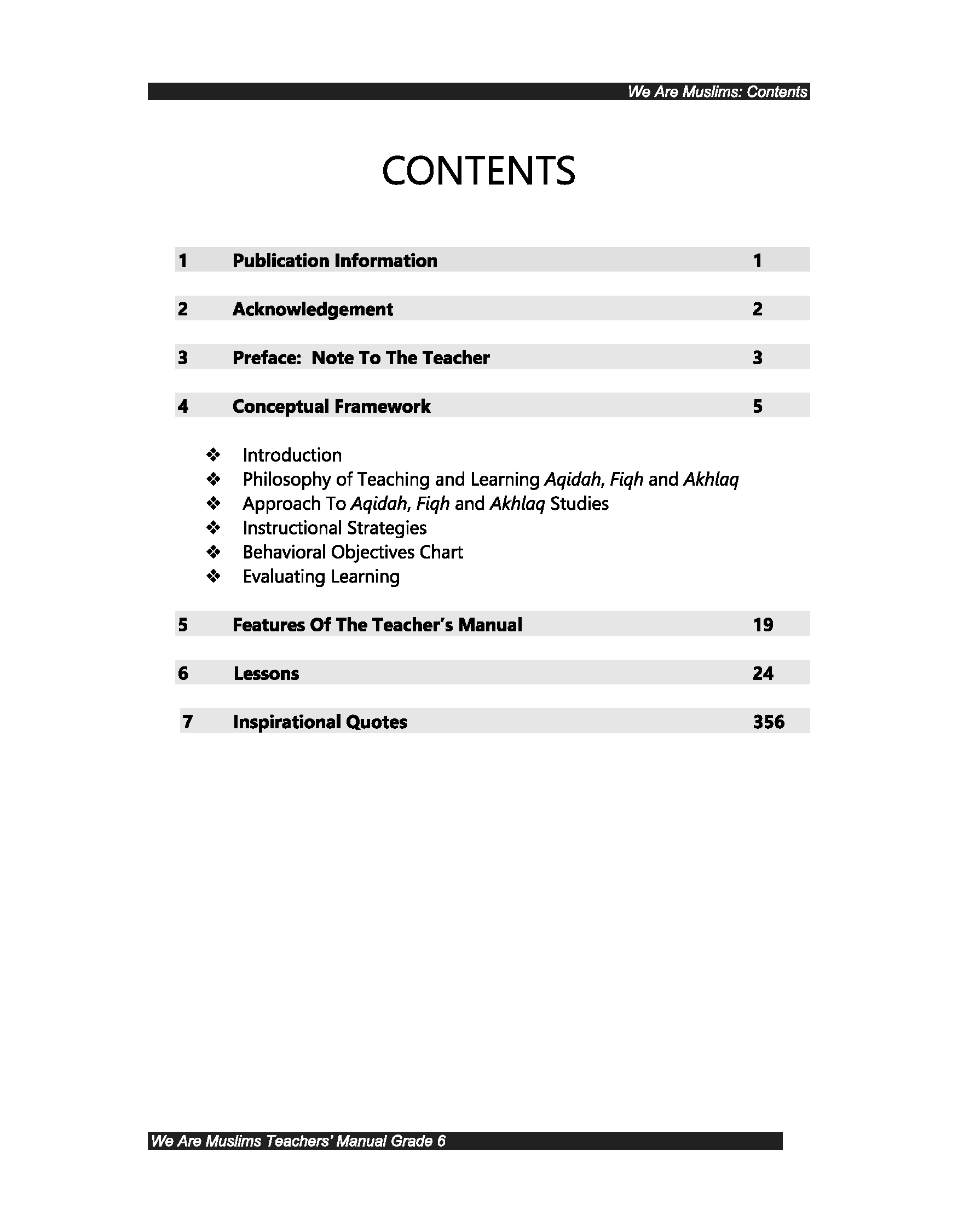 Teacher's Manual: We Are Muslim Grade 6 - Premium Text Book from IQRA' international Educational Foundation - Just $35! Shop now at IQRA Book Center | A Division of IQRA' international Educational Foundation