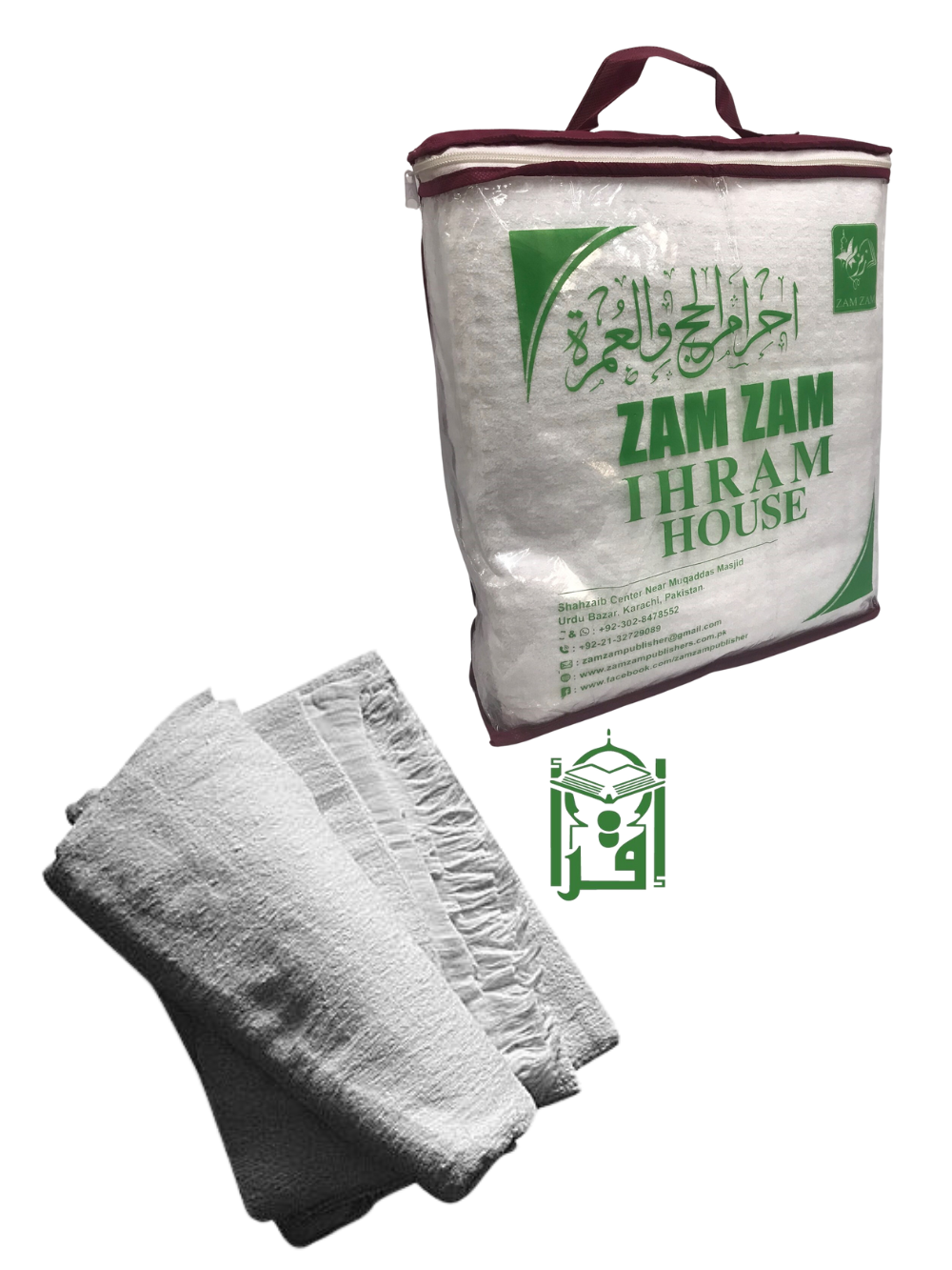 Ihram-Ahram 2 Pieces Towel DLX - Premium Ihram from Zam Zam Publishers - Just $45! Shop now at IQRA.ORG