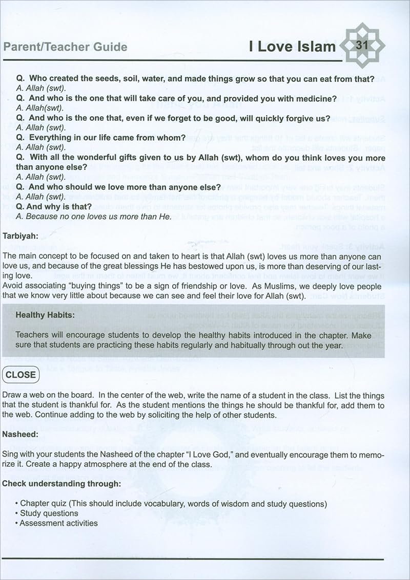 I Love Islam: Teachers Manual 1 - Premium Textbook from NoorArt Inc. - Just $31.99! Shop now at IQRA.ORG