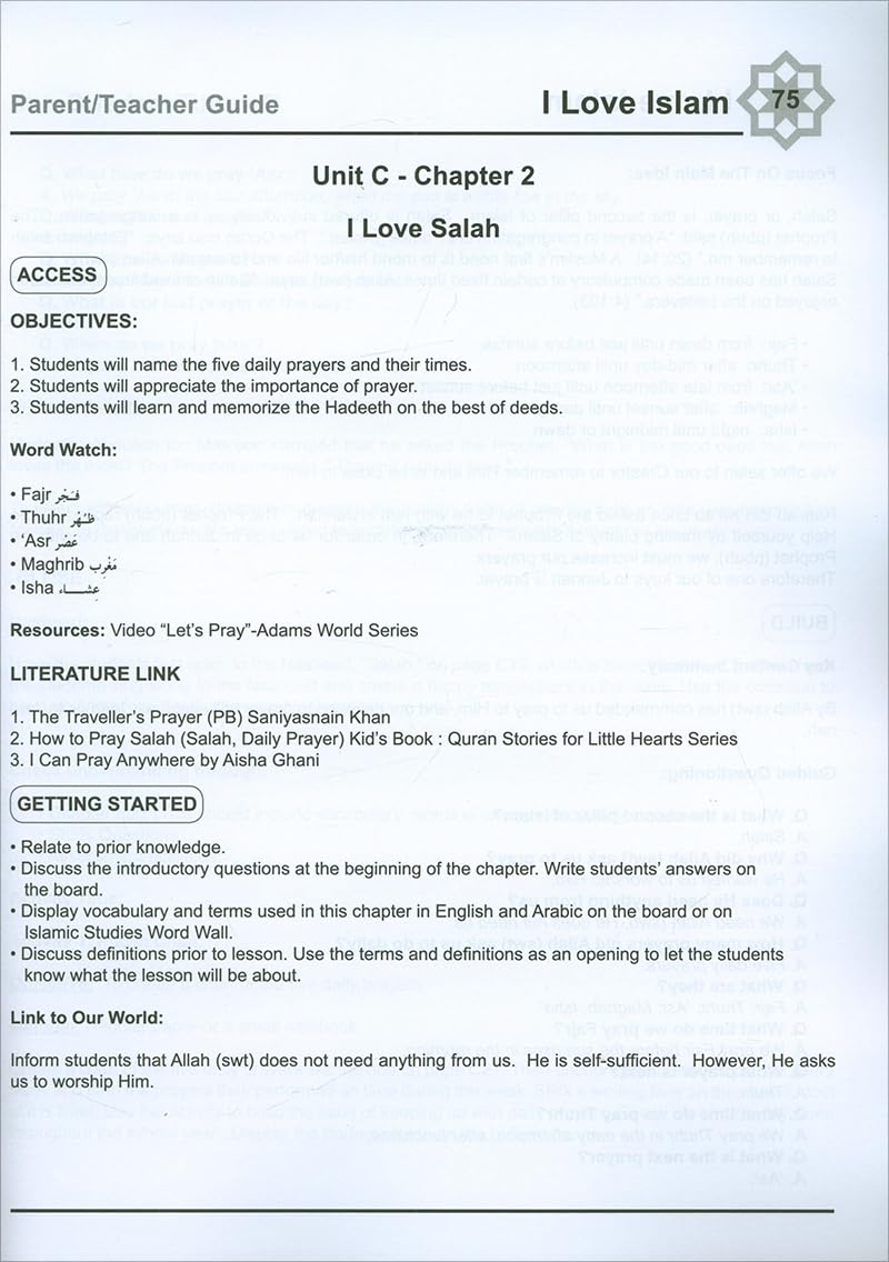 I Love Islam: Teachers Manual 1 - Premium Textbook from NoorArt Inc. - Just $31.99! Shop now at IQRA.ORG