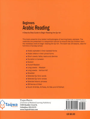 Beginners Arabic Reading - Premium Book from Weekend Learning Publication - Just $6! Shop now at IQRA.ORG
