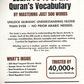 The Top 500 Words that count for 75% of the Quran