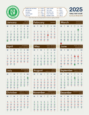 IQRA' Islamic Dates Calendar 2025 / 1446-1447 H - Premium Calendars from IQRA International Educational Foundation - Just $0! Shop now at IQRA Book Center