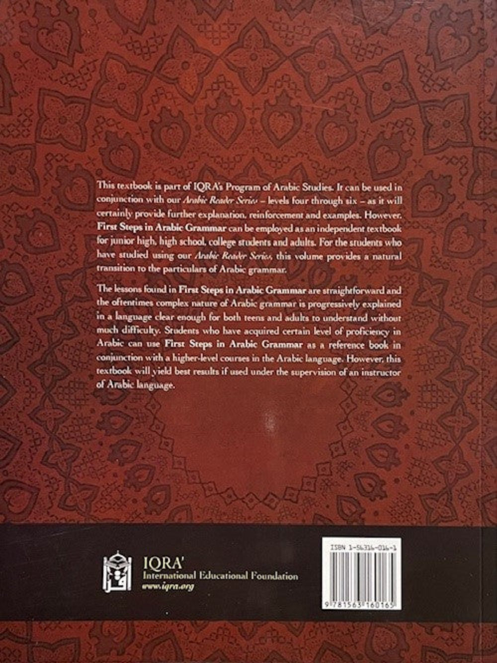 First Steps in Arabic Grammar - Premium Textbook from IQRA' international Educational Foundation - Just $13! Shop now at IQRA.ORG